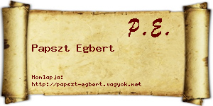 Papszt Egbert névjegykártya